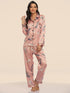Women's Print Pajama Set Long Sleeve Tops And Pants Loungewear Sleepwear - ROUTINE FASHION